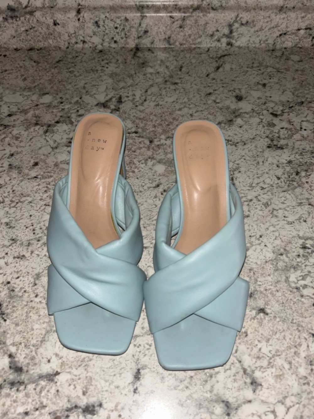 Target Women's Light Blue Crisscross Slide Heels